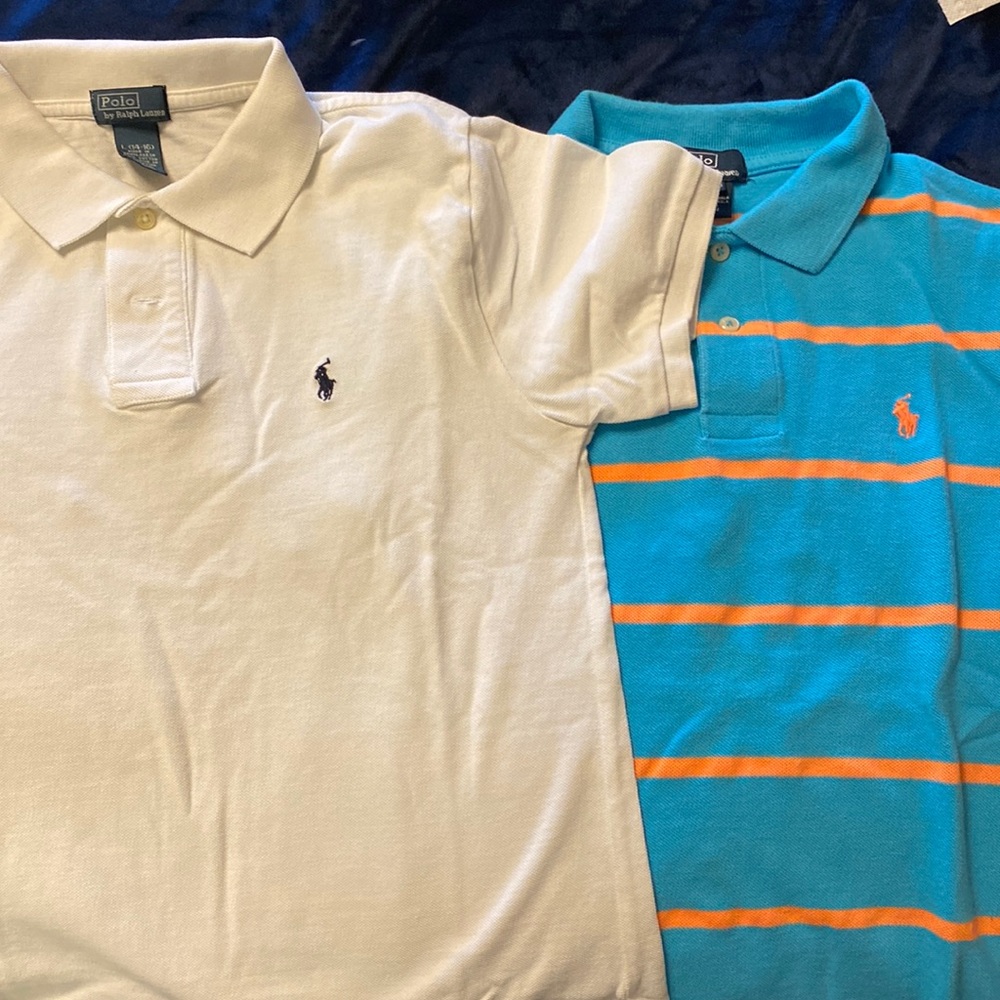 Boys short sleeve polos size L